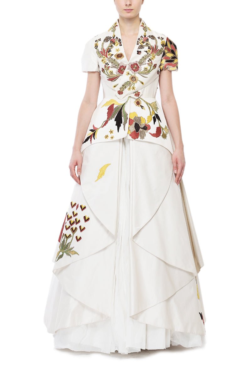 Overlap Paneled Embroidered Gown - samantchauhan