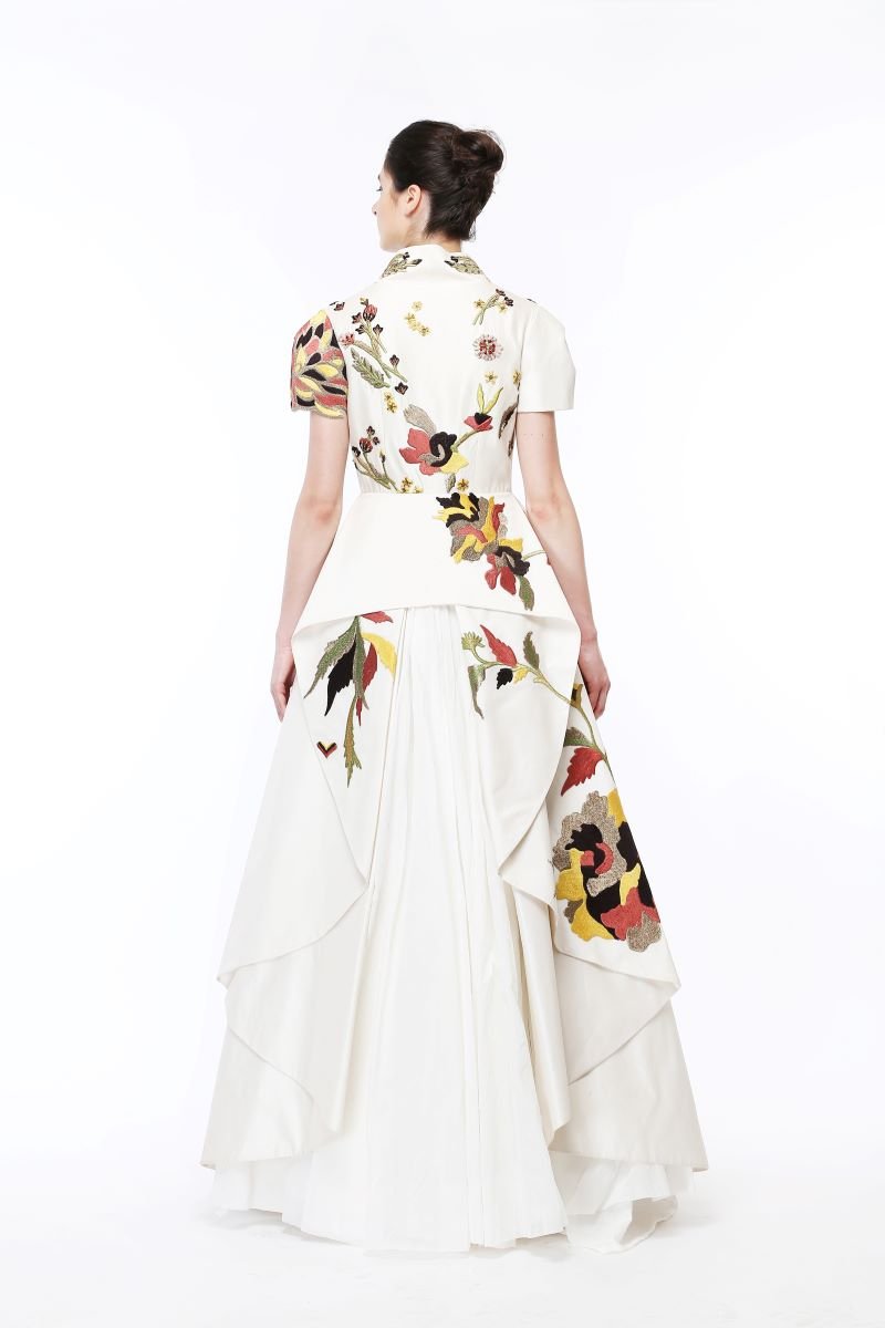 Overlap Paneled Embroidered Gown - samantchauhan
