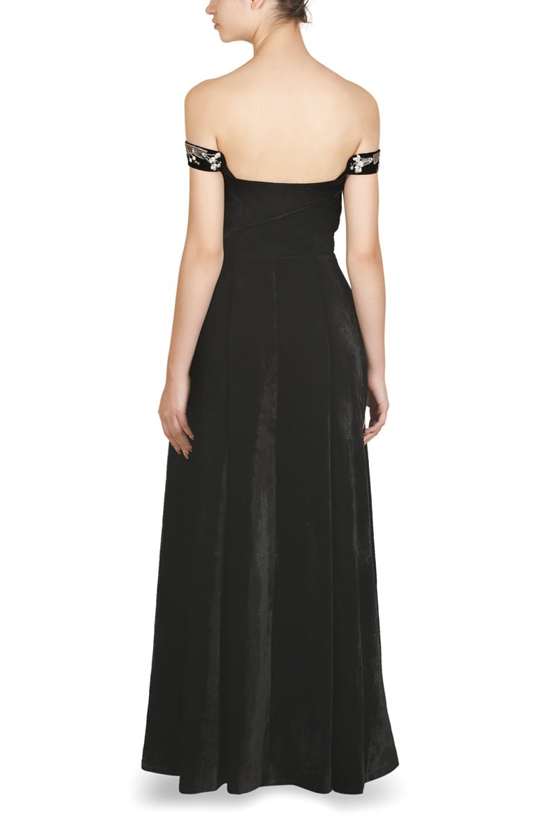 Paneled Bustier Embroidered Gown - samantchauhan
