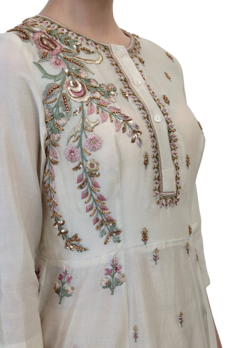 Paneled Embroidered Kurta - samantchauhan