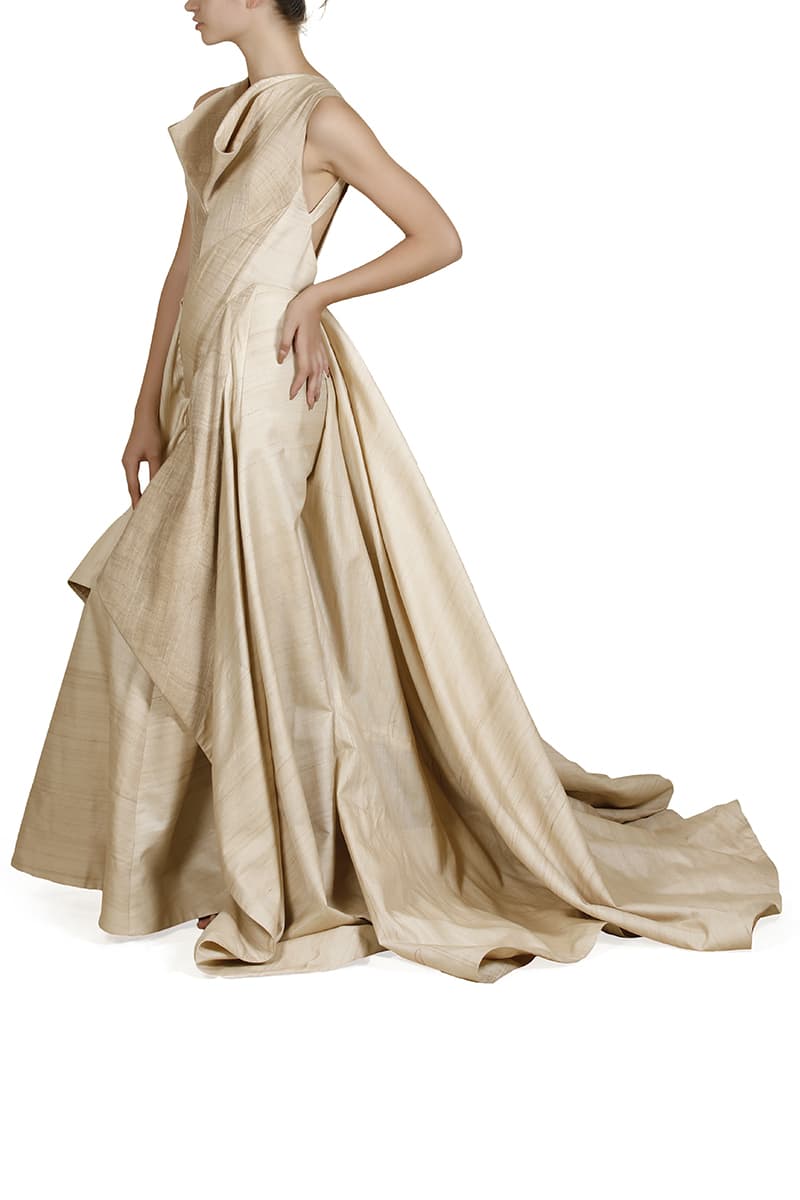 Panlled & Draped Gown - samantchauhan
