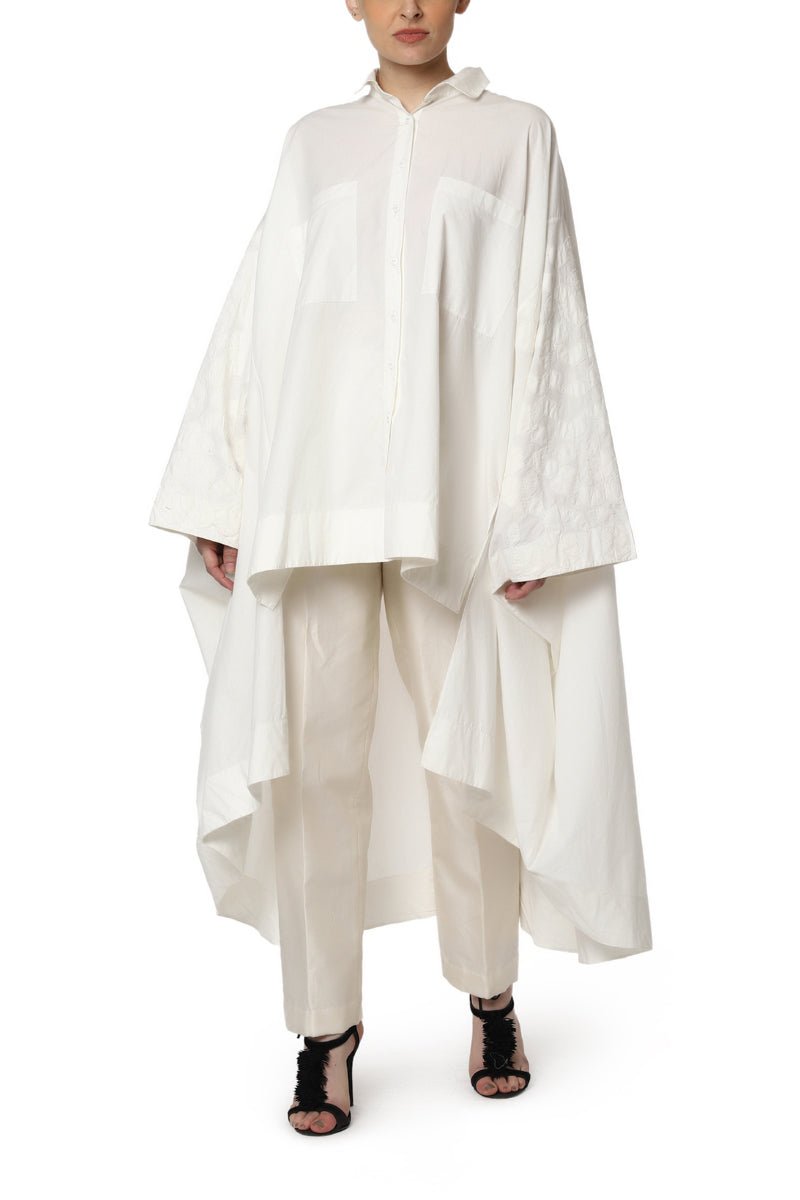 Patchwork Asymmetrical Shirt - samantchauhan
