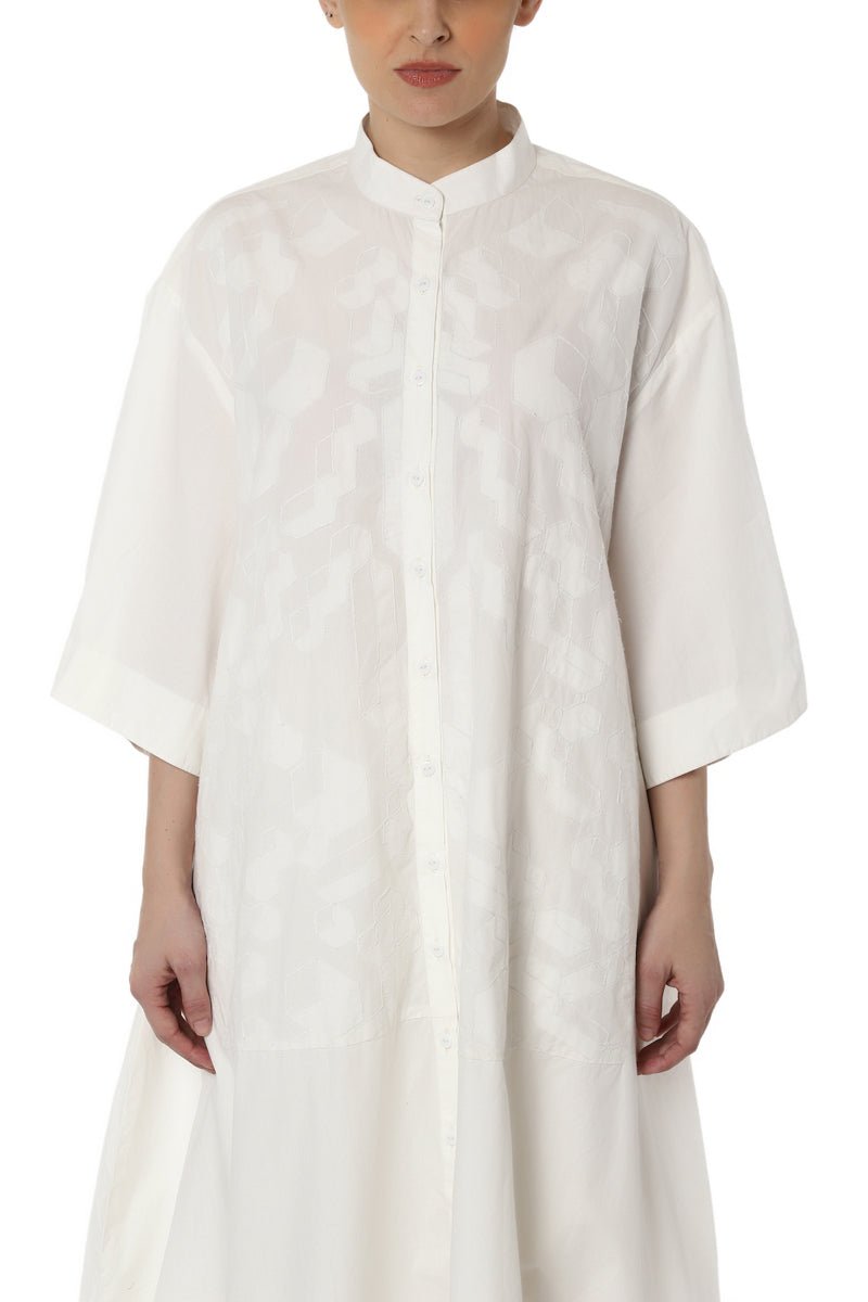 Patchwork Kurta with Mandarin Collars - samantchauhan