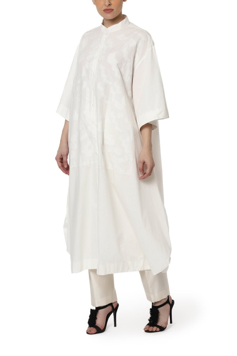 Patchwork Kurta with Mandarin Collars - samantchauhan