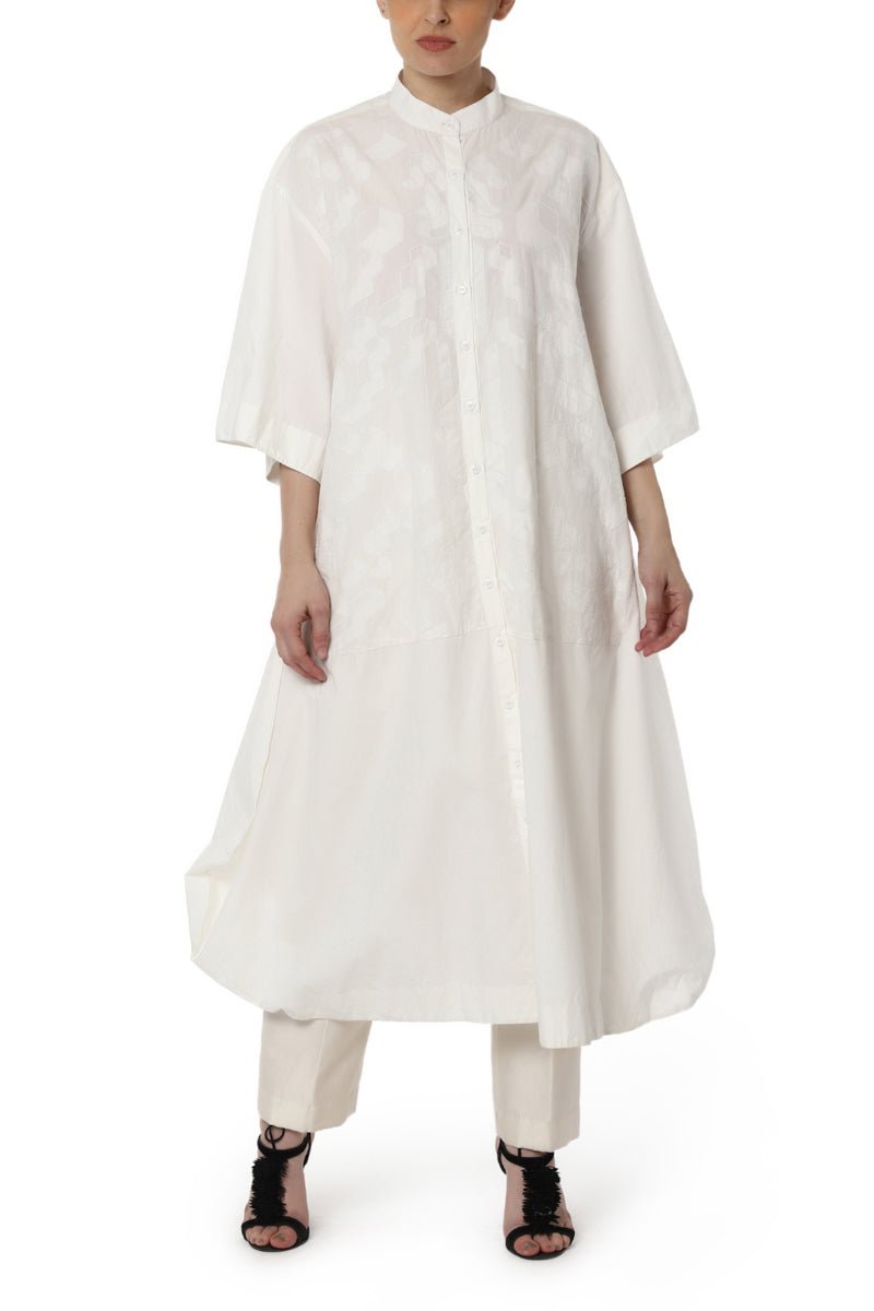 Patchwork Kurta with Mandarin Collars - samantchauhan
