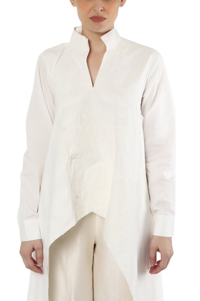 Patchwork Overlap Shirt - samantchauhan