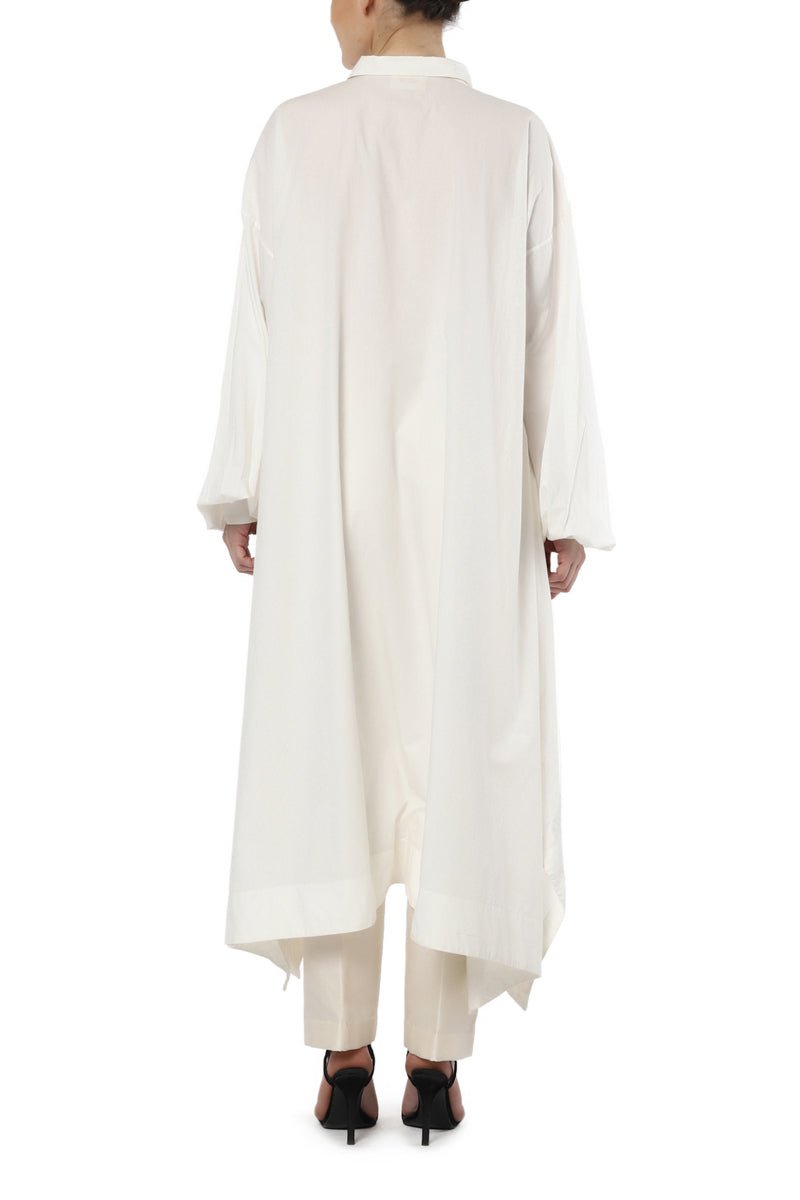 Patchwork Shirt with Balloon Sleeves - samantchauhan