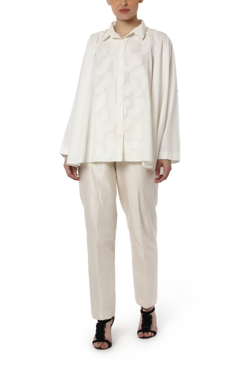 Patchwork Shirt with Flared Sleeves - samantchauhan