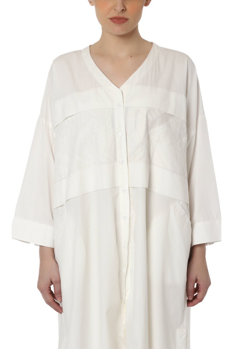 Patchwork V Neck Kurta - samantchauhan