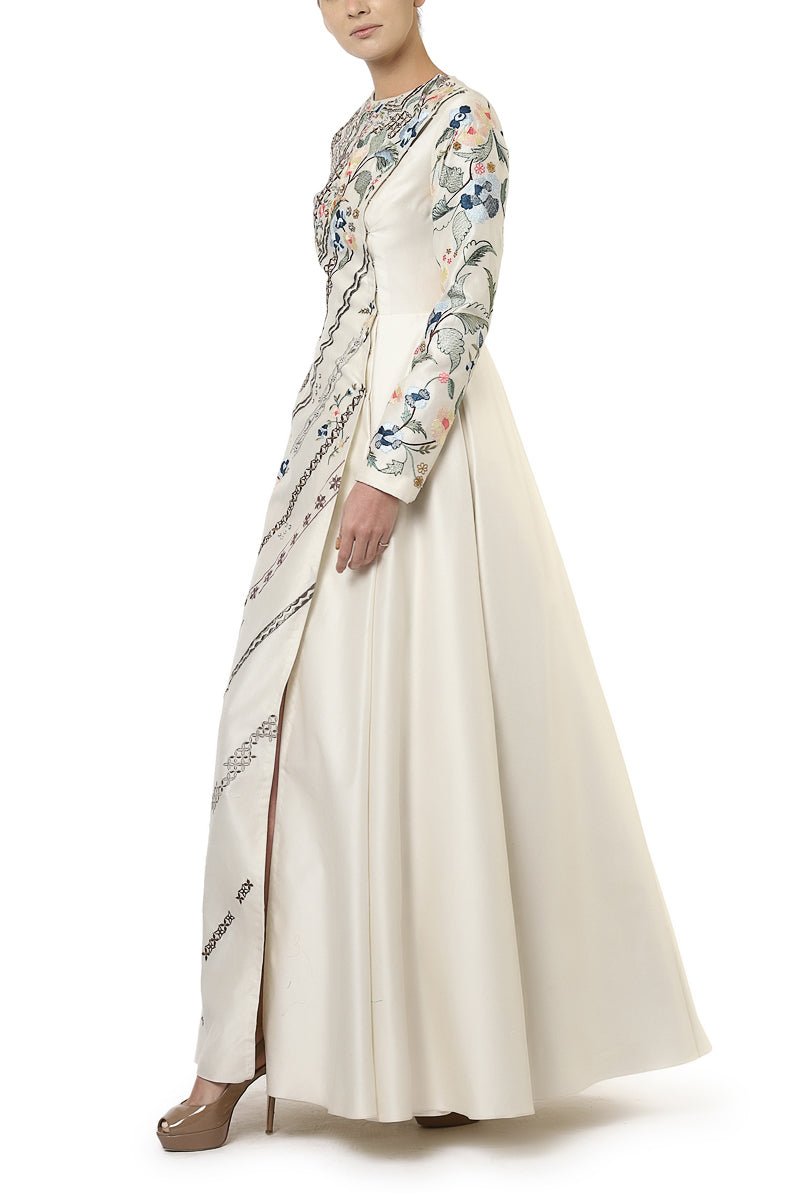 Placket Embroidered Gown - samantchauhan