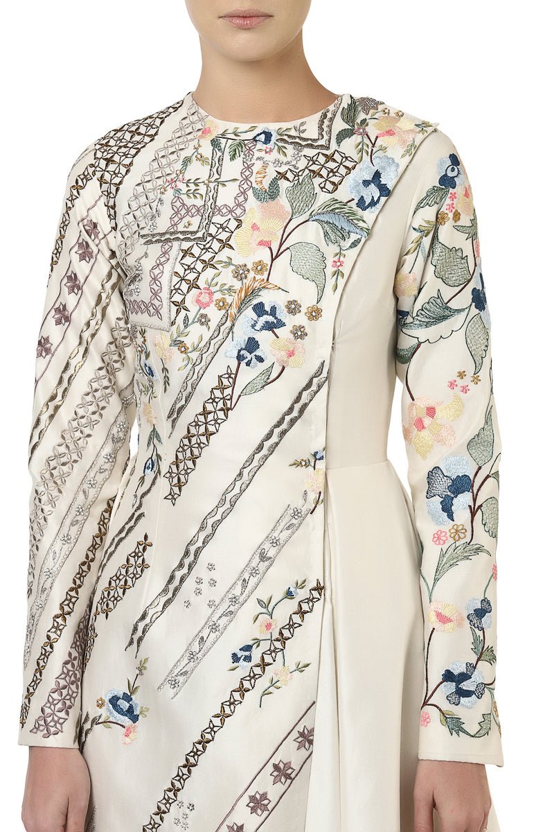 Placket Embroidered Gown - samantchauhan