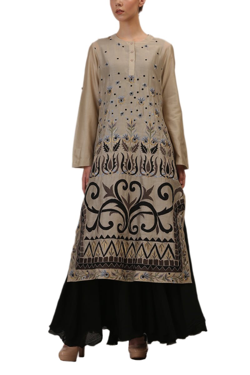 Placket Kurta &amp; Inner Slip - samantchauhan