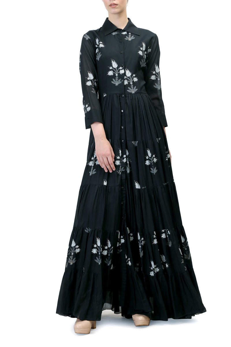 Printed Tiered Dress - samantchauhan