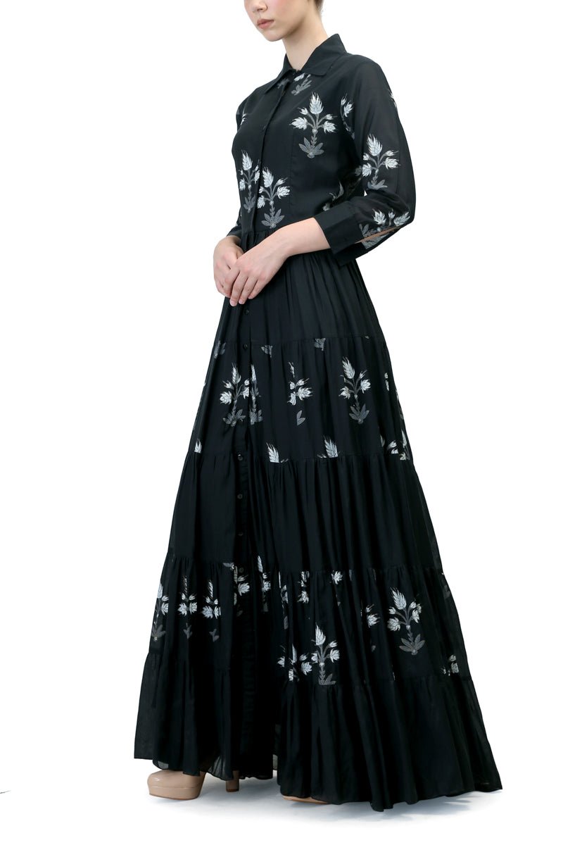 Printed Tiered Dress - samantchauhan