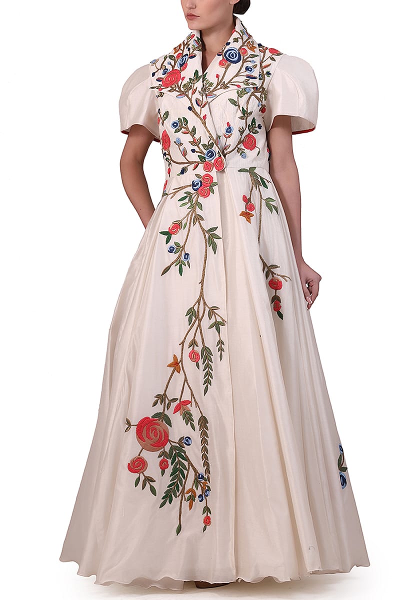 Puff - Sleeved Jacket Gown - samantchauhan