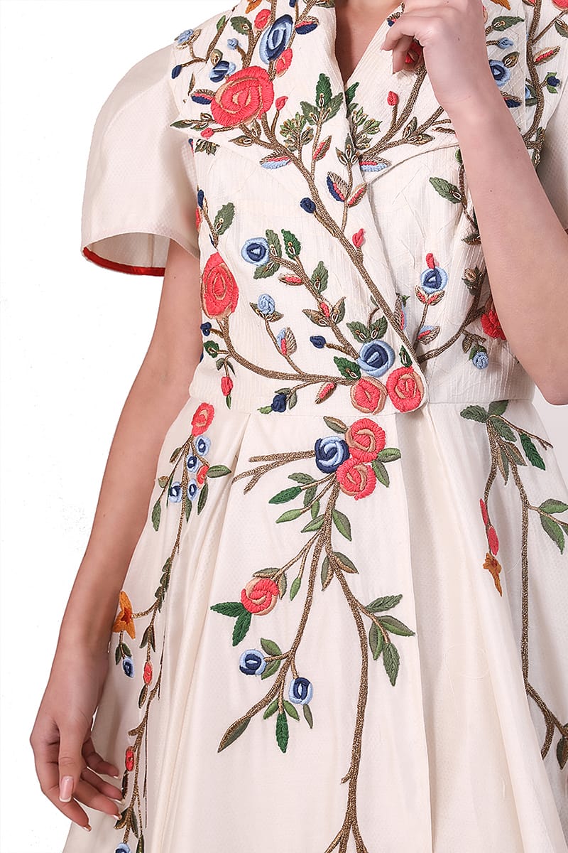 Puff - Sleeved Jacket Gown - samantchauhan