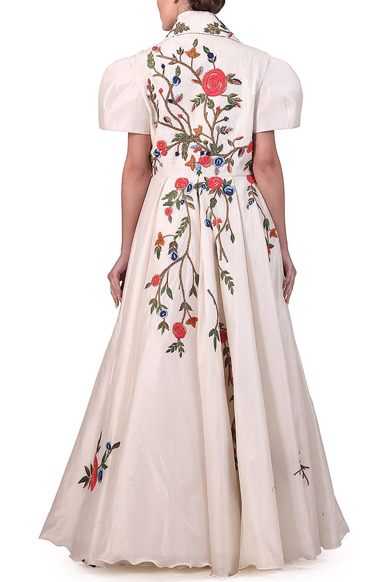 Puff - Sleeved Jacket Gown - samantchauhan