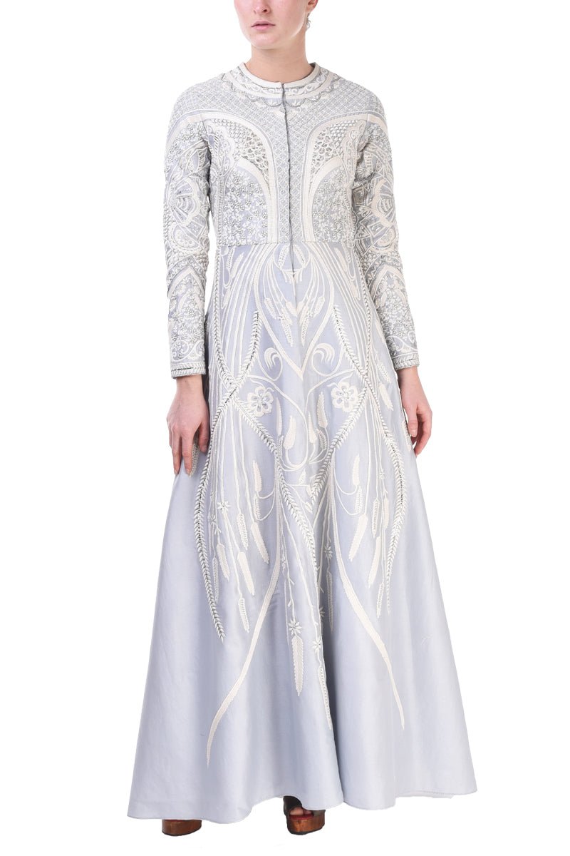 Round - Neck Embroidered Dress - samantchauhan