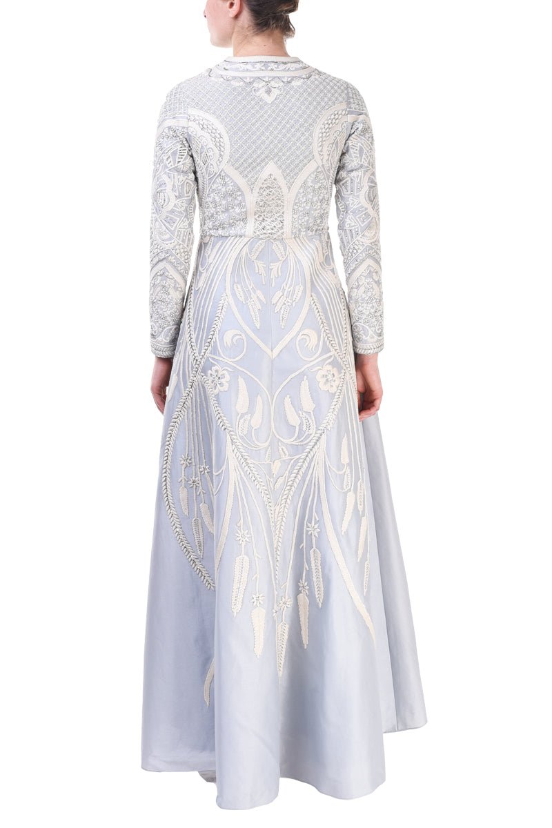 Round - Neck Embroidered Dress - samantchauhan