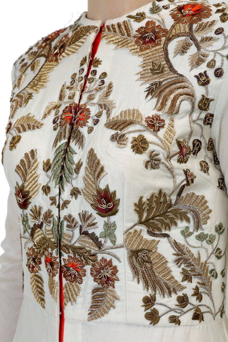 Round Neck Embroidered Gown - samantchauhan