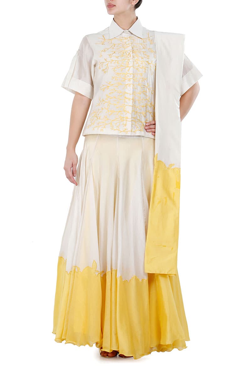 Shirt Blouse, Lehenga & Dupatta set - samantchauhan