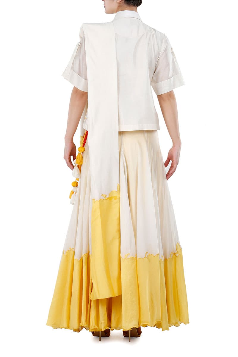 Shirt Blouse, Lehenga & Dupatta set - samantchauhan