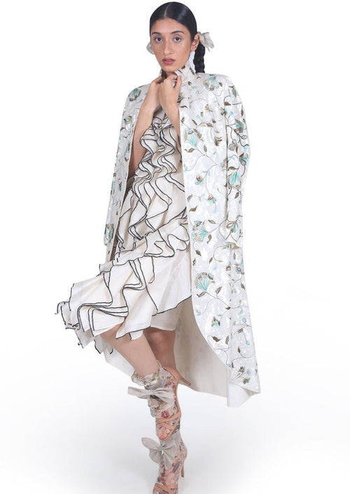 Short Jacket with inside Pleated Dress - samantchauhan