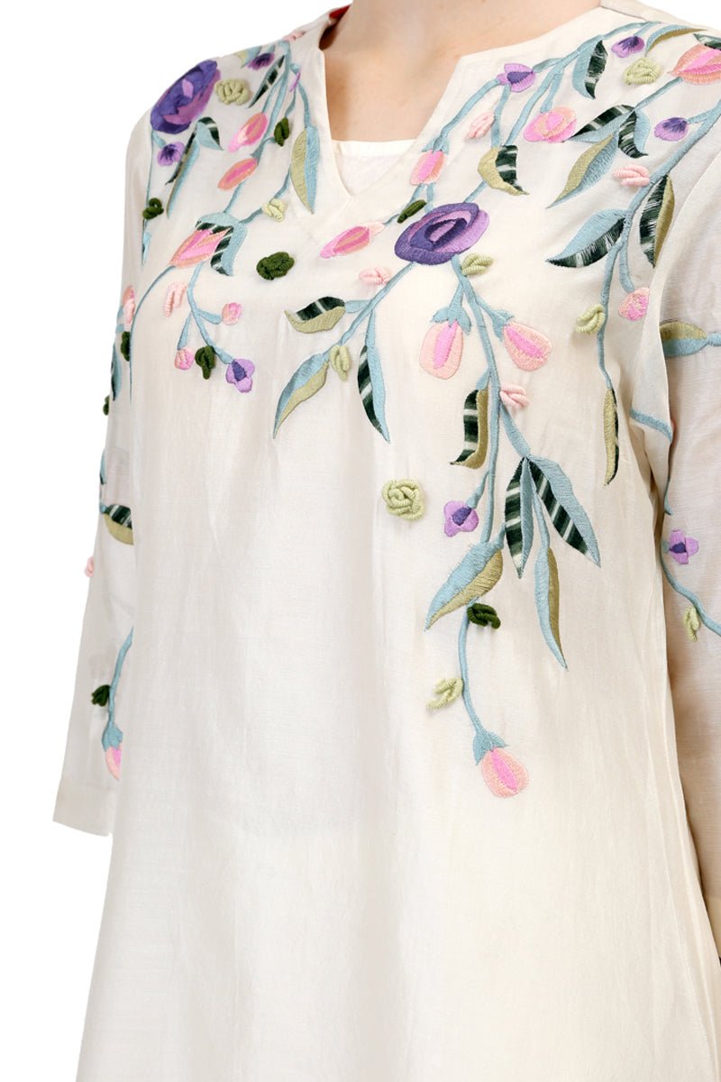 Shoulder Embroidered Kurta - samantchauhan