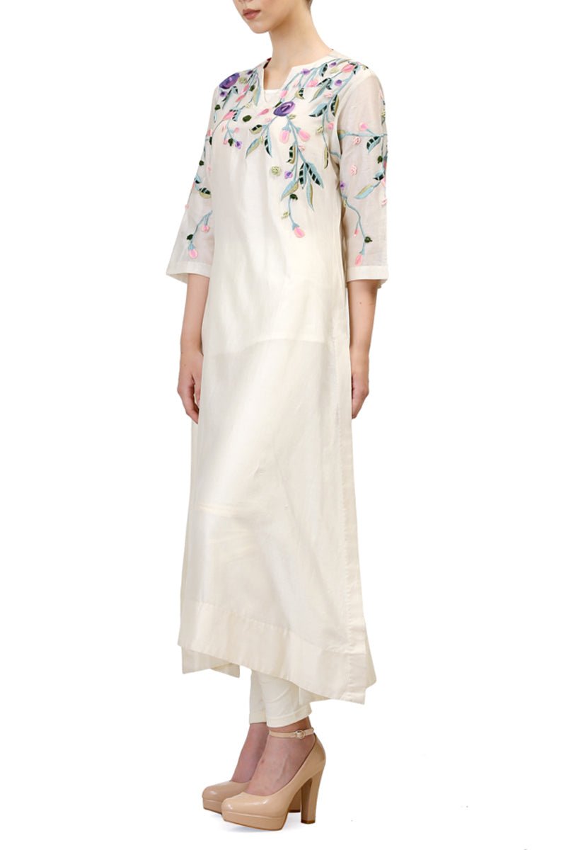 Shoulder Embroidered Kurta - samantchauhan