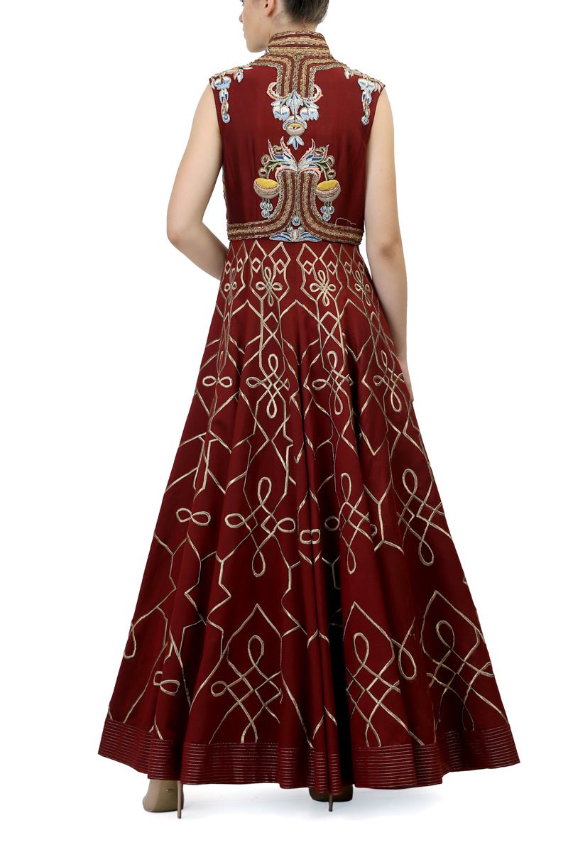 Sleeveless Mandarin Gown - samantchauhan