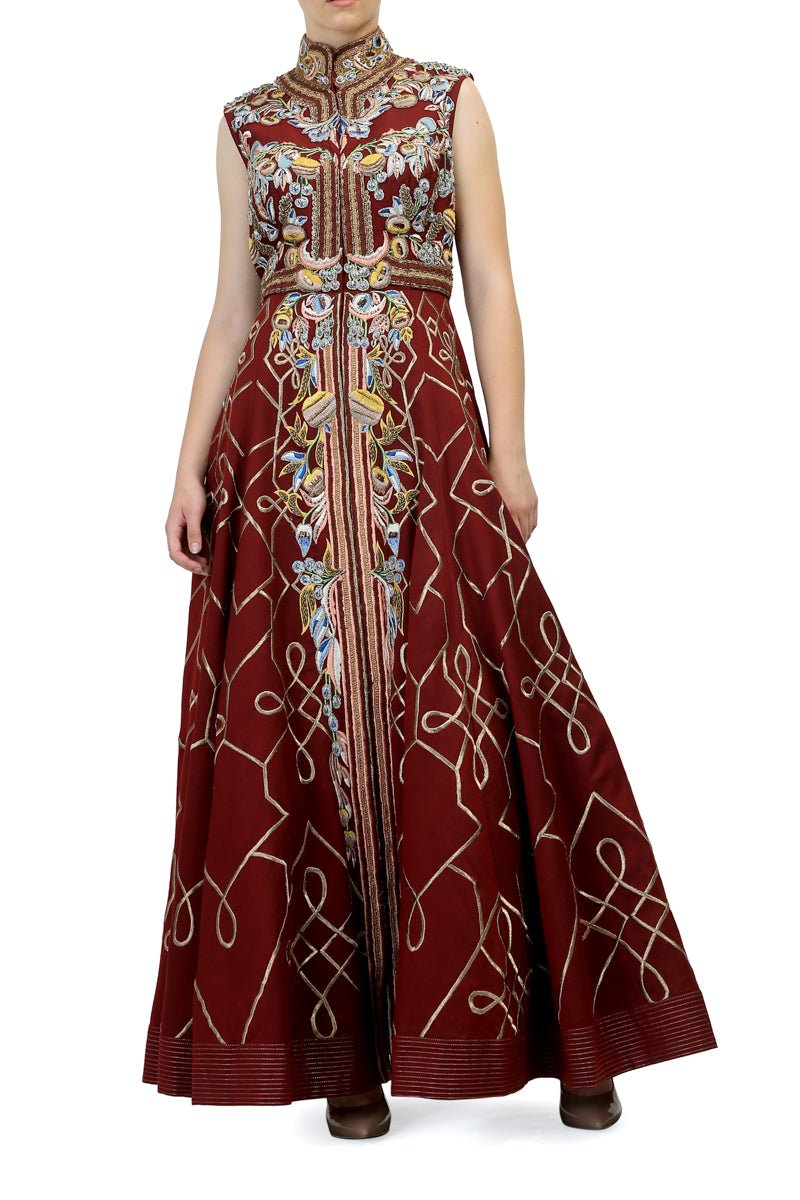 Sleeveless Mandarin Gown - samantchauhan