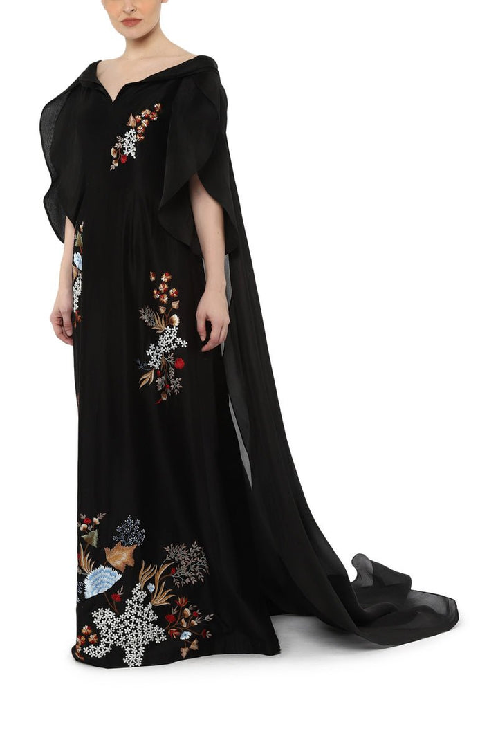 Sweet heart neck cape gown - samantchauhan