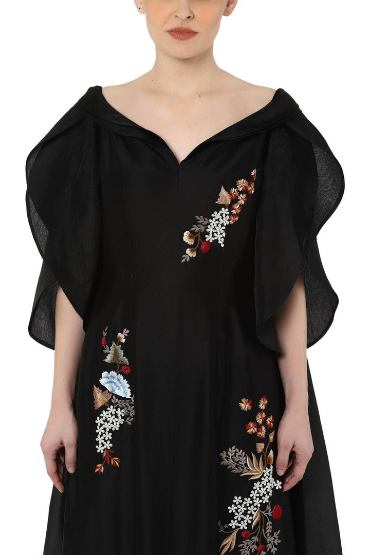 Sweet heart neck cape gown - samantchauhan