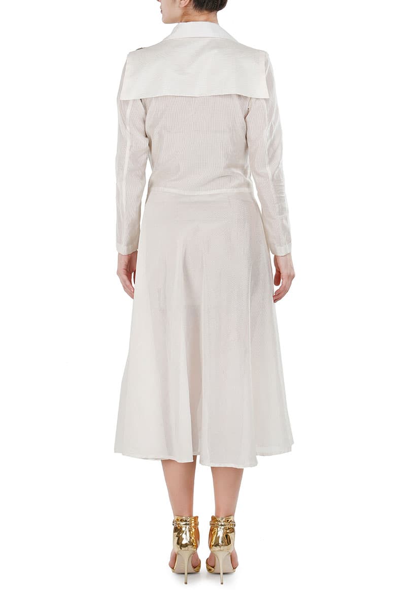 Tie - up Belt Jacket Dress - samantchauhan