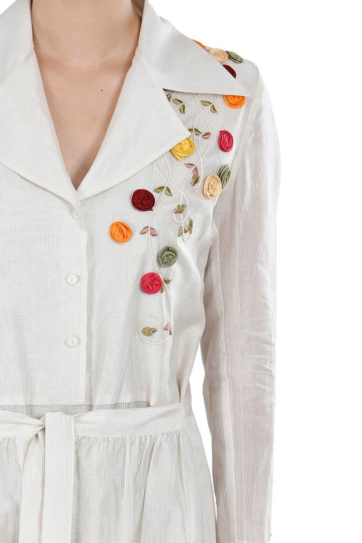 Tie - up Belt Jacket Dress - samantchauhan