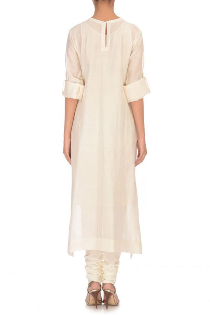 Tone - on - Tone Embroidered Kurta - samantchauhan