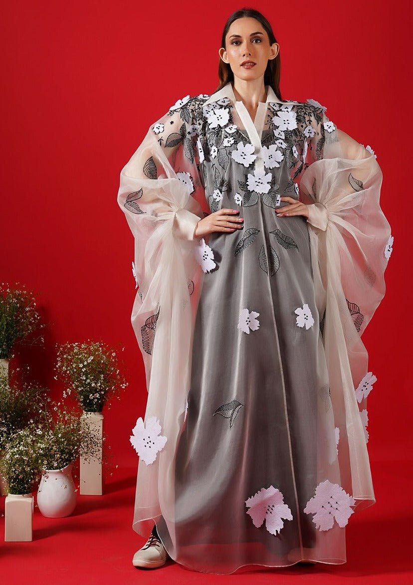 Translucent white Organza kaftan - samantchauhan Apparel & Accessories