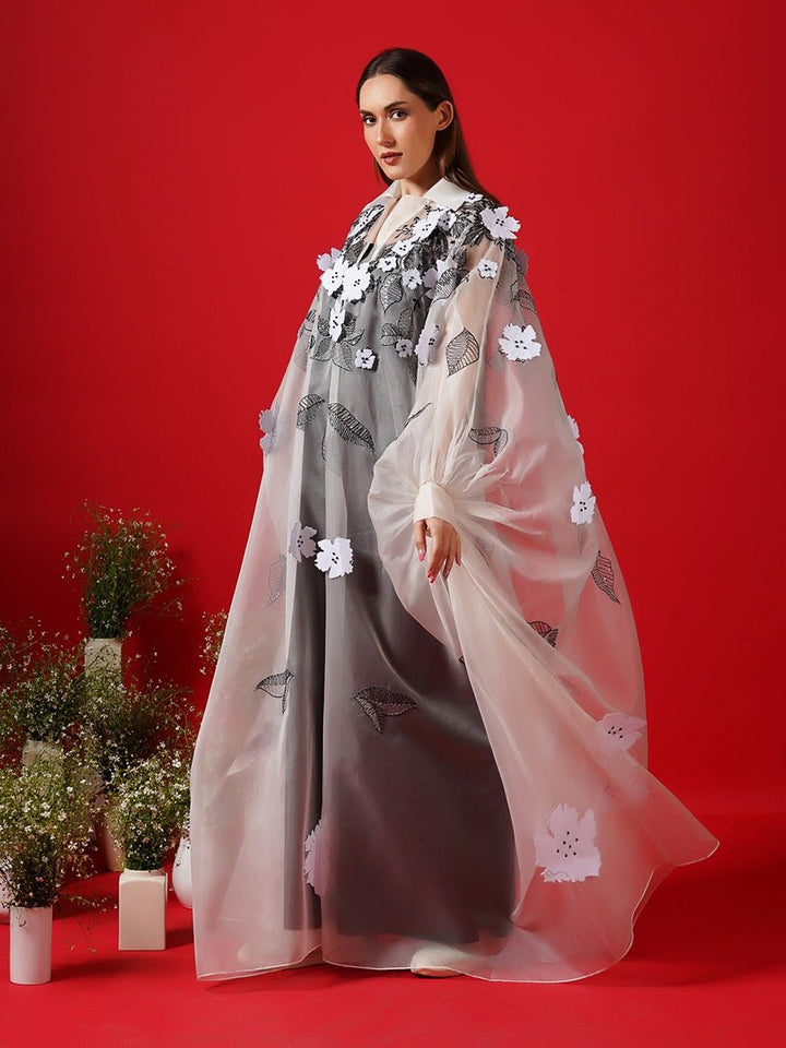 Translucent white Organza kaftan - samantchauhan Apparel &amp; Accessories