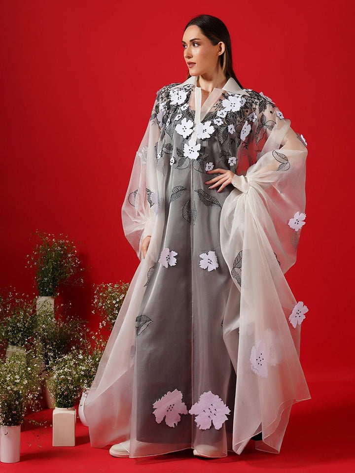 Translucent white Organza kaftan - samantchauhan Apparel &amp; Accessories