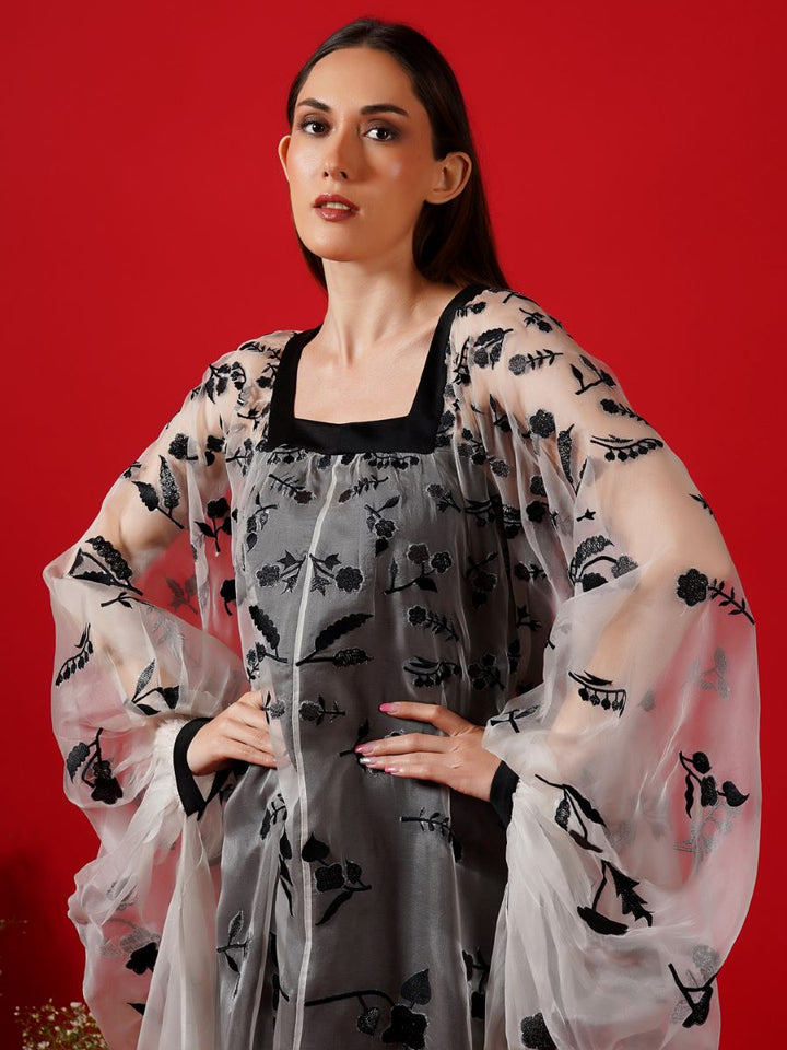 Translucent white Organza kaftan - samantchauhan Apparel &amp; Accessories