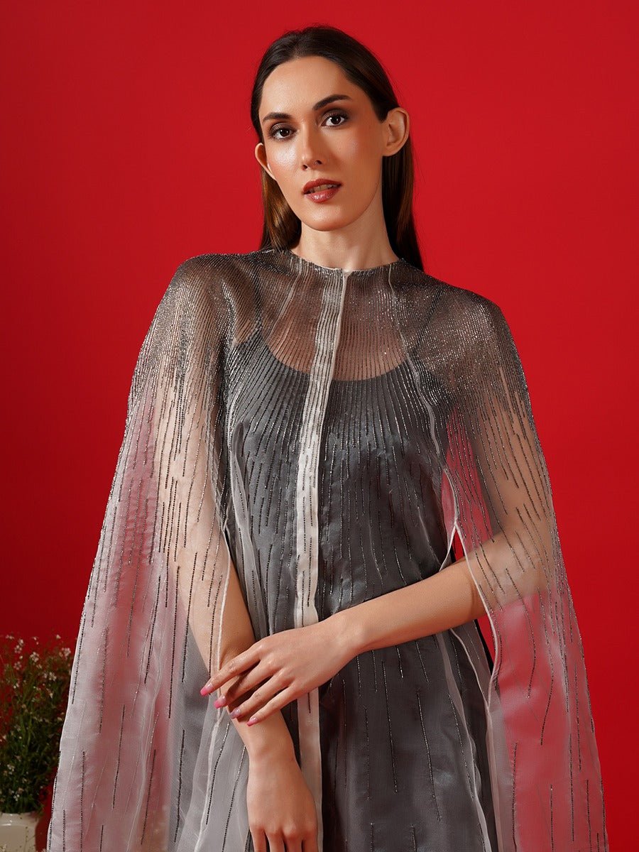 Translucent white Organza kaftan - samantchauhan Apparel &amp; Accessories