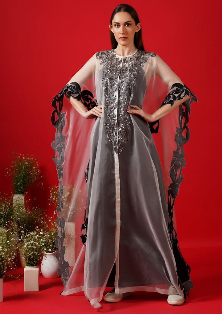 Translucent white Organza kaftan - samantchauhan Apparel &amp; Accessories