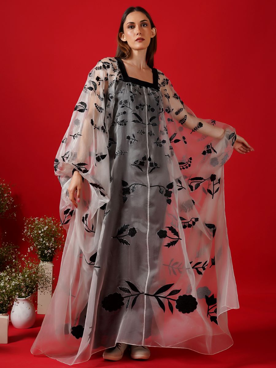 Translucent white Organza kaftan - samantchauhan Apparel &amp; Accessories