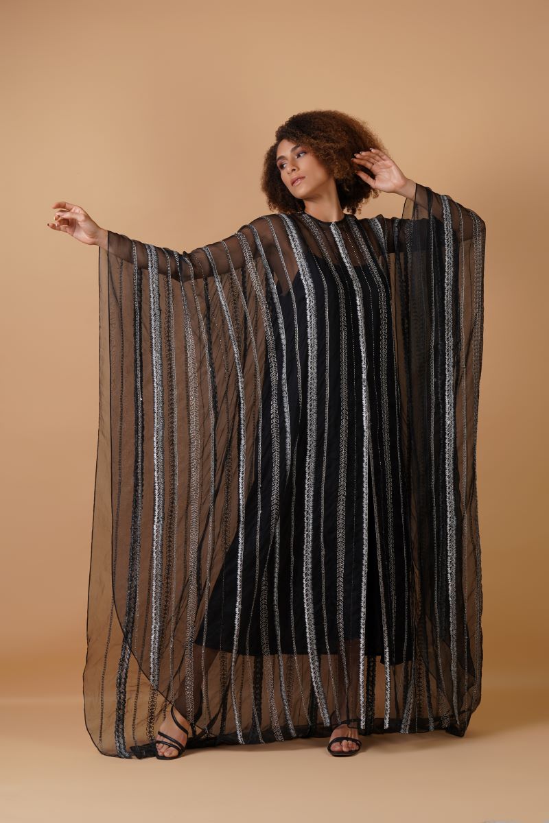 A gorgeous organza cape with a cotton slip inside